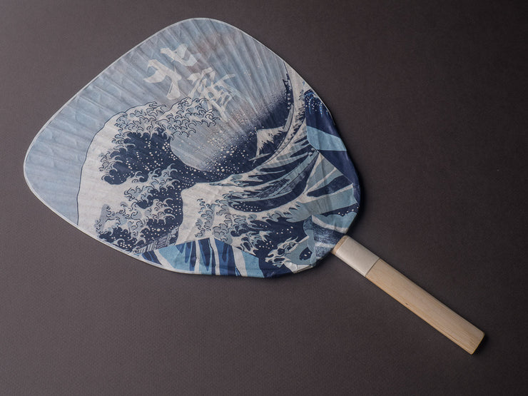 Komon - Shibu-Uchiwa  - Paper Fan - Hokusai's Namiura - Waves