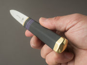 Florentine Kitchen Knives - Steak/Table Knives - Black and Purple Handle w/ Brass - Set of 4