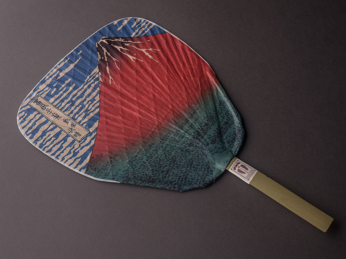 Komon - Shibu-Uchiwa - Paper Fan - Akafuji - Red Mt. Fuji – Strata