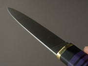 Florentine Kitchen Knives - Steak/Table Knives - Black and Purple Handle w/ Brass - Set of 4