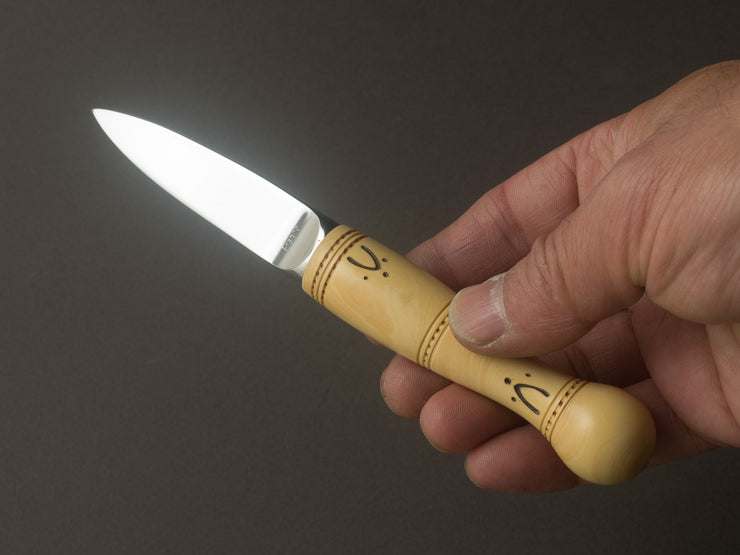 Nontron - Stainless - 2.5" Oyster Knife - Boxwood Handle - Mirror Polished