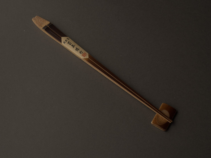 Komon - Mr.Wakatsuki - Susudake Chopsticks - 24cm Rope Pattern - Kiri Box and Rest Included