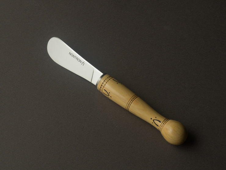 Nontron - Stainless - 2.5" Butter Knife - Boxwood Handle - Mirror Polished
