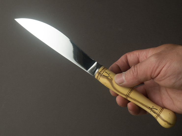 Nontron - Stainless - 5" Cheese Knife - Boxwood Handle - Mirror Polished