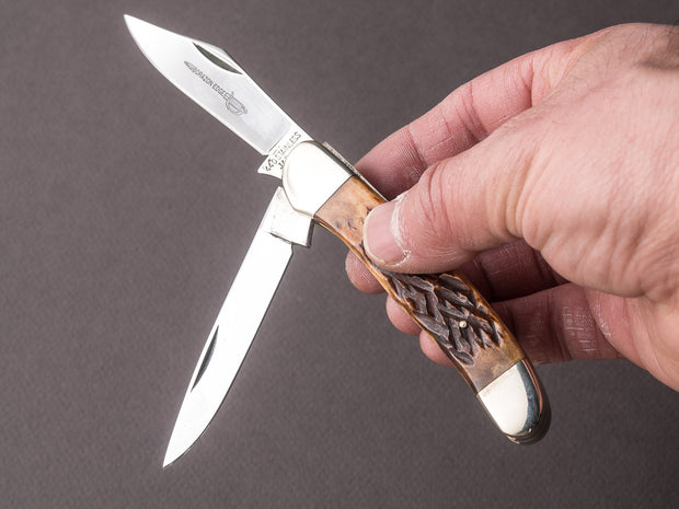 Borazon Edge - 2 Blade Folding Knife - Stainless Steel - 60mm/60mm