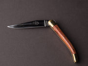 Forge de Laguiole - 90mm Folding Knife - Spring Lock - Rosewood & Brass Handle