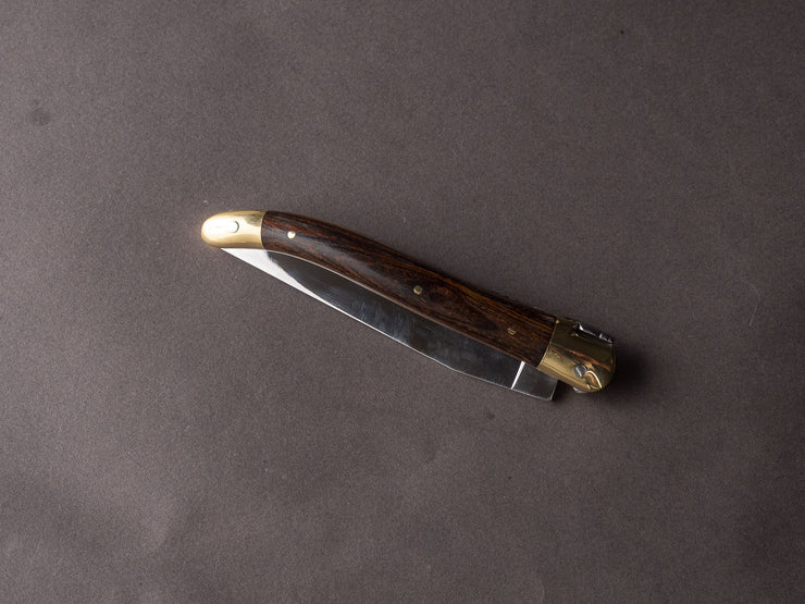 Forge De Laguiole - 11cm Folding Knife - Spring System - Pistachio Handle and Brass Bolsters