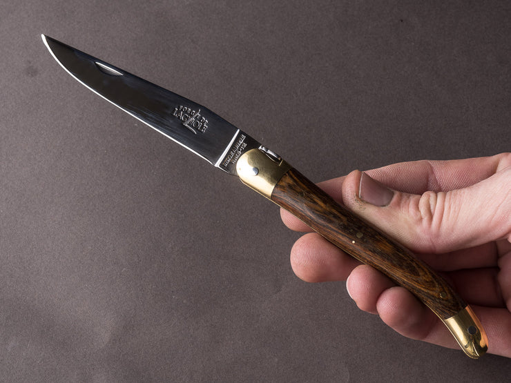 Forge De Laguiole - 11cm Folding Knife - Spring System - Pistachio Handle and Brass Bolsters