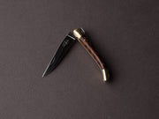 Forge de Laguiole - 70mm Folding Knife - Spring Lock - Snakewood & Brass Handle