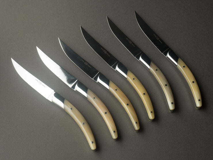 Goyon-Chazeau - Styl'ver - Steak/Table Knives - Aubrac Horn Handle - Set of 6