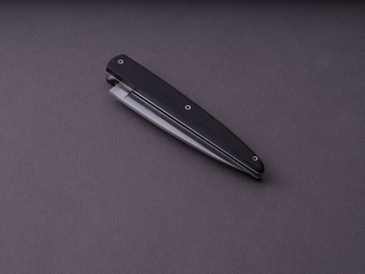 Arbalète - Lisse - 95mm Folding Knife - Spring System - Ebony Handle
