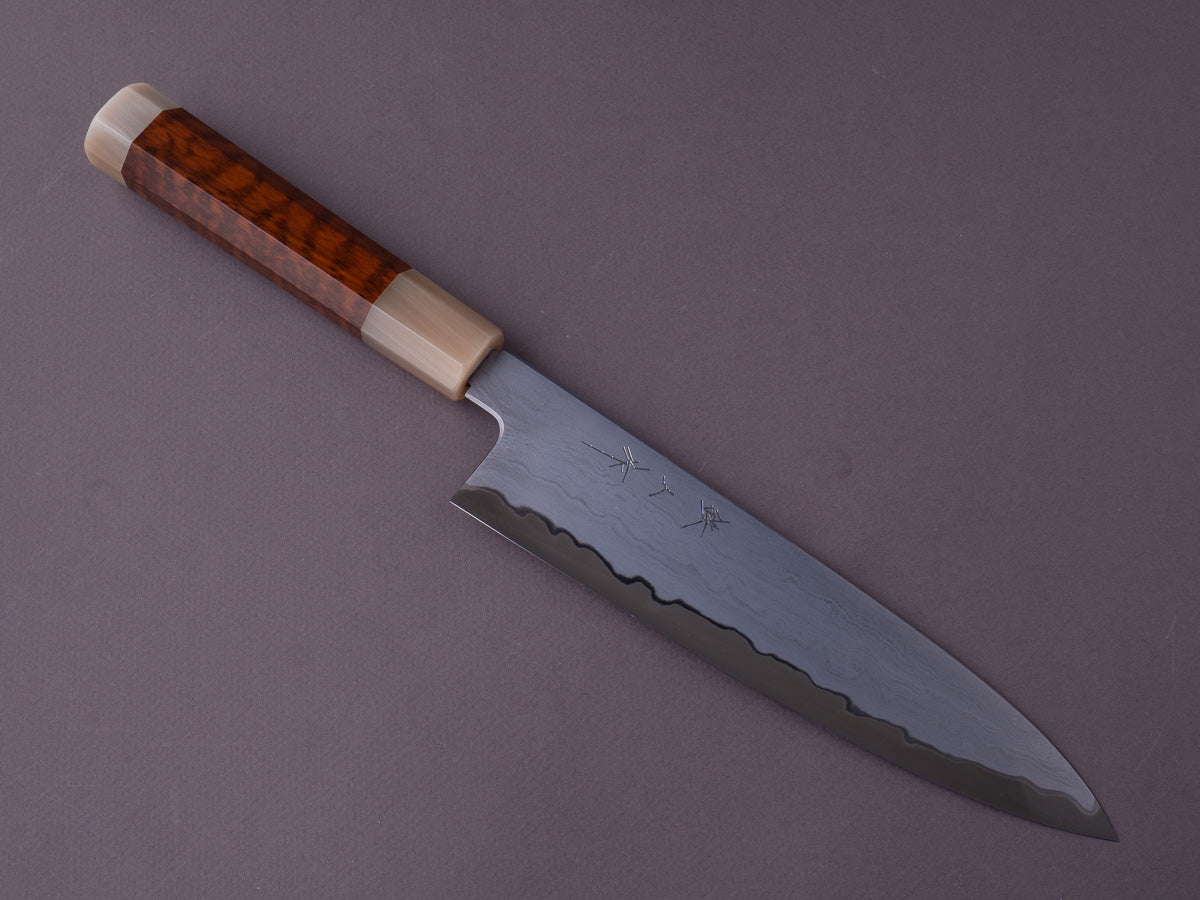 Tetsuページです。 Tetsujin - Metal Flow - Blue #2 - 210mm Gyuto - Snakewood Handle w