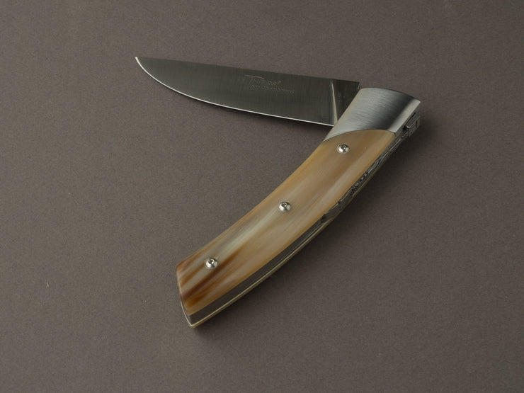 Coutellerie Chambriard - Le Thiers "Trappeur" - Folding Knife - Blonde Horn Handle - Button Lock