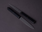 Florentine Kitchen Knives - Steak/Table - Scaled Black Handle - Satin Finish - Set of 2