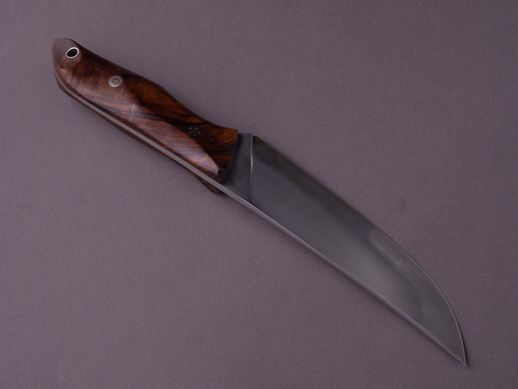 Nigara Hamono - Custom - Blue #2 Abura Honyaki - 180mm Fixed Blade Outdoor Knife - Custom Ironwood Handle - Kydex Sheath