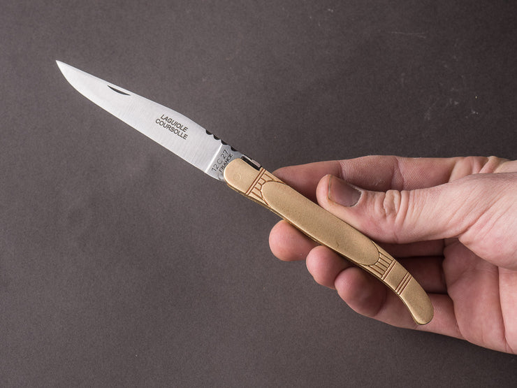 Coursolle - Laguiole - 11cm Folding Knife - Brass
