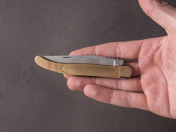 Coursolle - Laguiole - 11cm Folding Knife - Brass