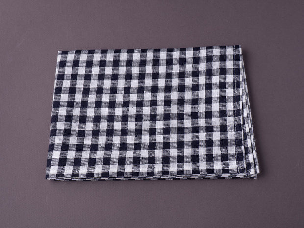 Fog Linen - Linen Kitchen Cloth - Navy + White Check