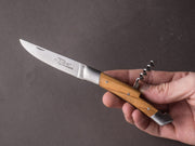 R. Chazeau - Le Thiers Inox - 11cm Folding Knife - Spring Lock - Olive Handle w/ Worm