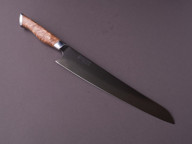 STEELPORT Knife Co. - 52100 Differentially Hardened - 10" Slicer - Integral Bolster Maple Burl Handle