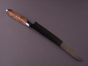STEELPORT Knife Co. - 52100 Differentially Hardened - 10" Bread Knife - Integral Bolster Maple Burl Handle