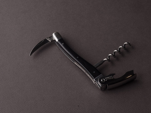 Chateau Laguiole - Sommelier / Wine Key - Brushed Stainless - Black Horn