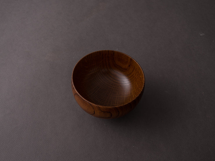 Komon - Yamanaka Shikki - Pedestal Bowl - Medium - Oak - Brown Lacquer