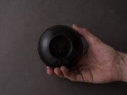 Komon - Yamanaka Shikki - Pedestal Bowl - Medium - Japanese Zelkova - Black Lacquer