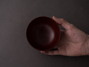 Komon - Yamanaka Shikki - Pedestal Bowl - Medium - Oak - Red Lacquer
