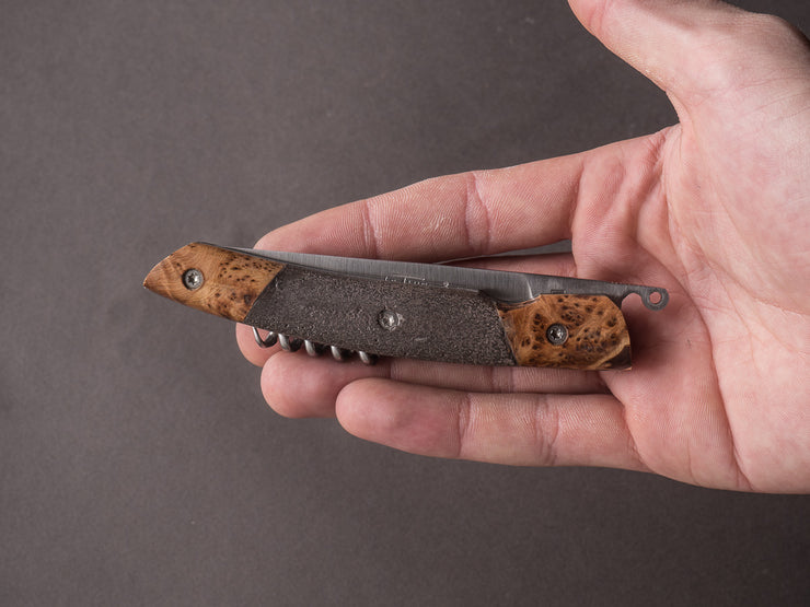 G. Regnaud - Le Thiers - 12cm Folding Knife - Liner Lock - Lava & Juniper Handle w/ Worm