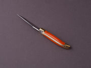 Forge de Laguiole - 70mm Folding Knife - Spring Lock - Orange Micarta & Brass Handle