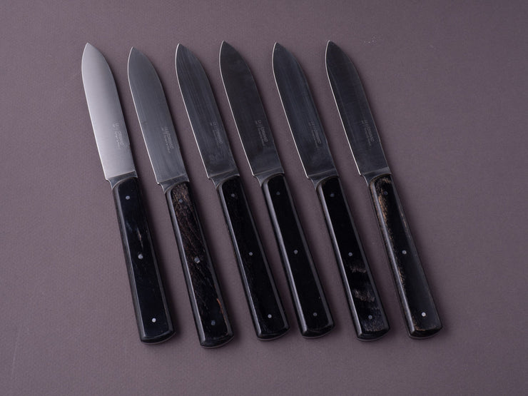 Fontenille Pataud - Steak/Table Knives - Normand - Ebony - Set of 6