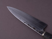 Zay Knives - 1084 Carbon - 165mm Chef - Curley Maple & Black Dyed Maple Handle