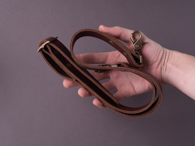 Weft & Warp - Leather Strap/Sling for Knife Rolls - Brown Leather