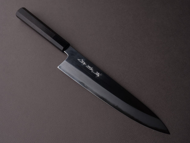 Sakai Kikumori - Tanaka Limited - Aogami Blue - Mirror Polish - 240mm Gyuto - Ebony Handle - Tanaka Signed & Dated Tang