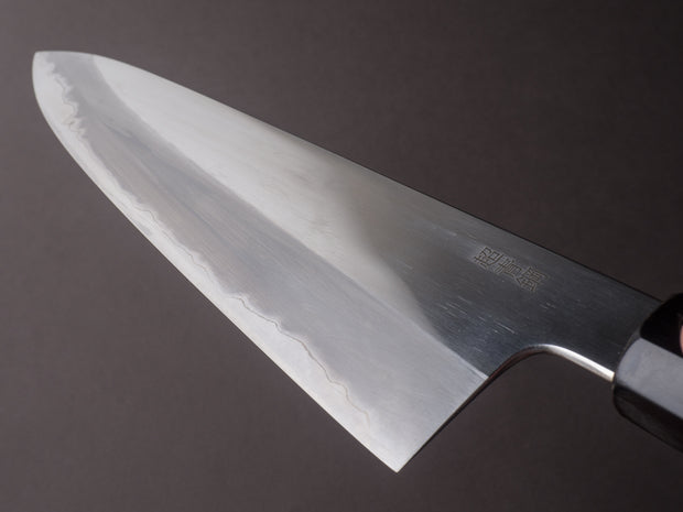 Sakai Kikumori - Tanaka Limited - Aogami Blue - Mirror Polish - 240mm Gyuto - Ebony Handle - Tanaka Signed & Dated Tang