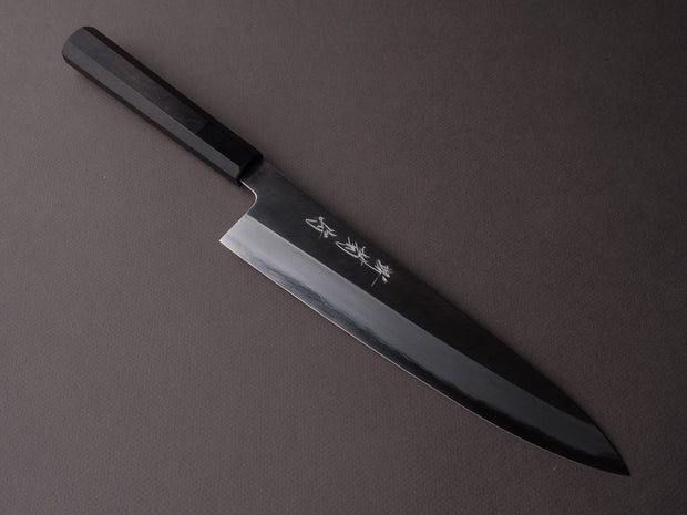 Sakai Kikumori - Tanaka Limited - Aogami Super - Kasumi - 240mm Gyuto - Ebony Handle - Tanaka Signed & Dated Tang