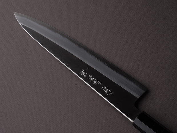 Sakai Kikumori - Tanaka Limited - Aogami Super - Kasumi - 240mm Gyuto - Ebony Handle - Tanaka Signed & Dated Tang