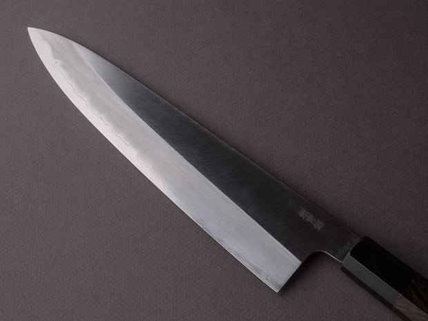 Sakai Kikumori - Tanaka Limited - Aogami Super - Kasumi - 240mm Gyuto - Ebony Handle - Tanaka Signed & Dated Tang