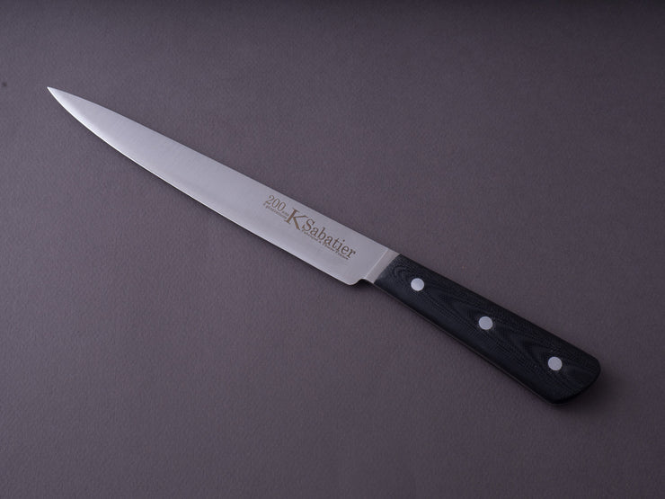 K Sabatier - 200 Range - 14C28N - 10" Slicer - G10 Handle - Leather Sleeve