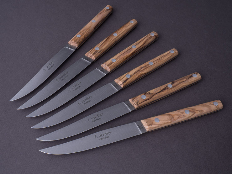 F. Verdier - Ikuzo - Steak/Table Knives - Set of 6 - Olive