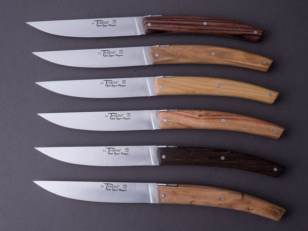 Goyon-Chazeau - Le Thiers Pirou "Brasserie" - Steak/Table Knives - Mixed Woods - Set of 6