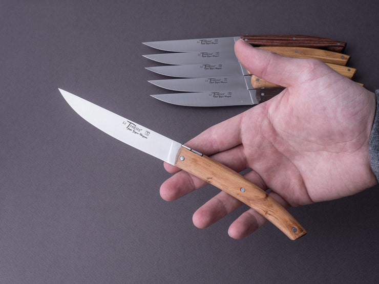 Goyon Theirs - Le Thiers "Brasserie" - Steak/Table Knives - Mixed Woods - Set of 6