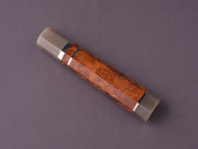 Nigara Hamono - Spare Handle - 240mm Gyuto - Karin Wood, Double Blonde Horn, 3 Silver Spacers