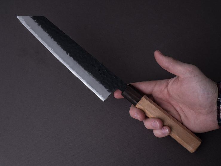 Hitohira - Futana - Super Blue - Kurouchi Tsuchime - 210mm Kiritsuke Gyuto - Cherry Handle