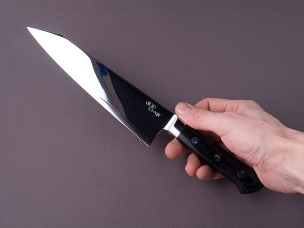 Hitohira - FJ SG2 - 210mm Kiritsuke Gyuto - Western Linen Micarta Handle - Mirror Polished