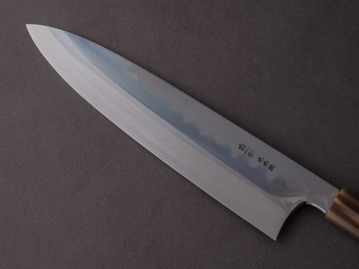 Hitohira - Togashi x Kyuzo - White #1 - Hakumon Mizu Honyaki - 240mm Gyuto - Taihei Masur Birch Handle - #047