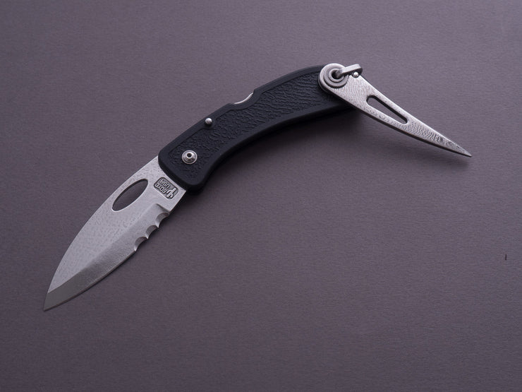 Boye - Folding Boating Knife - Pointed Tip - Lever Lock - Black