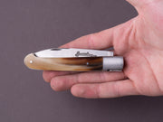 Laguiole en Aubrac - Folding Knife - 11cm Sauveterre - Blonde Horn - Bolster