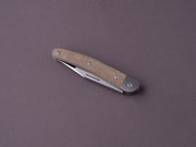 lionSTEEL - Folding Knife - Jack 2 Piece - 77mm - M390 - Slip Joint - Green Canvas Micarta